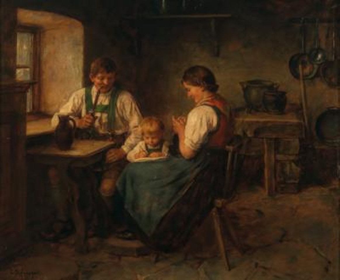 End of the Work Day by Franz von Defregger