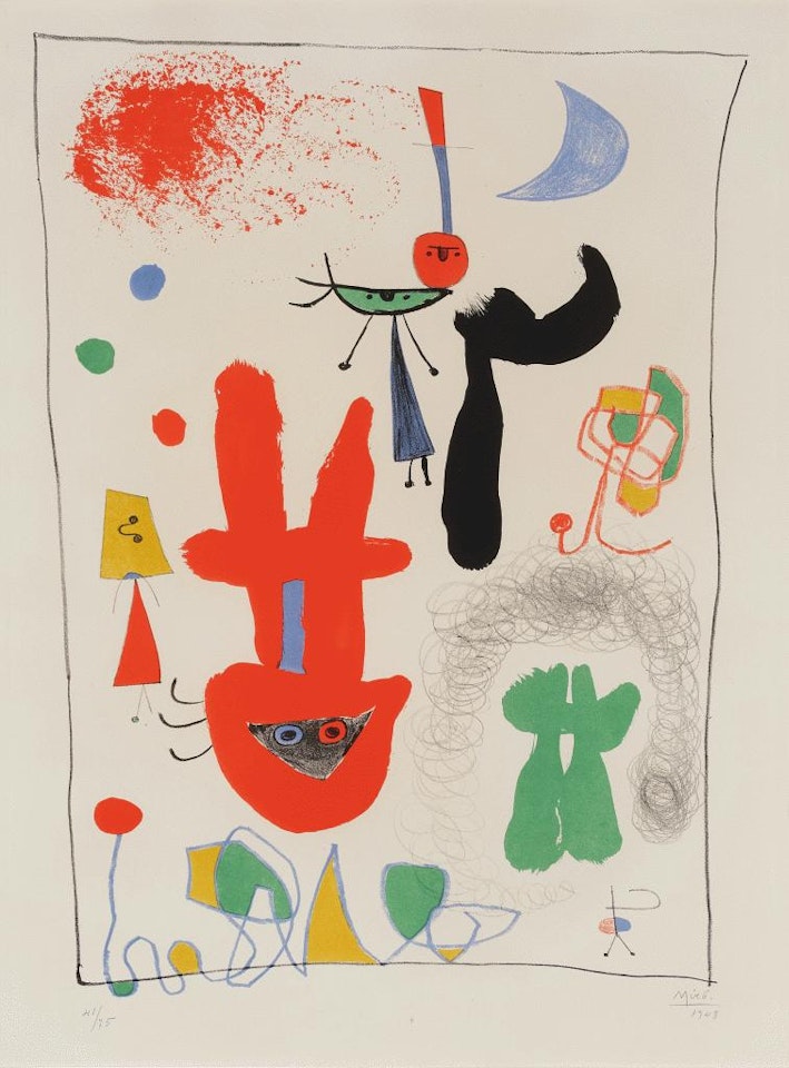 Acrobats in the Night Garden by Joan Miró