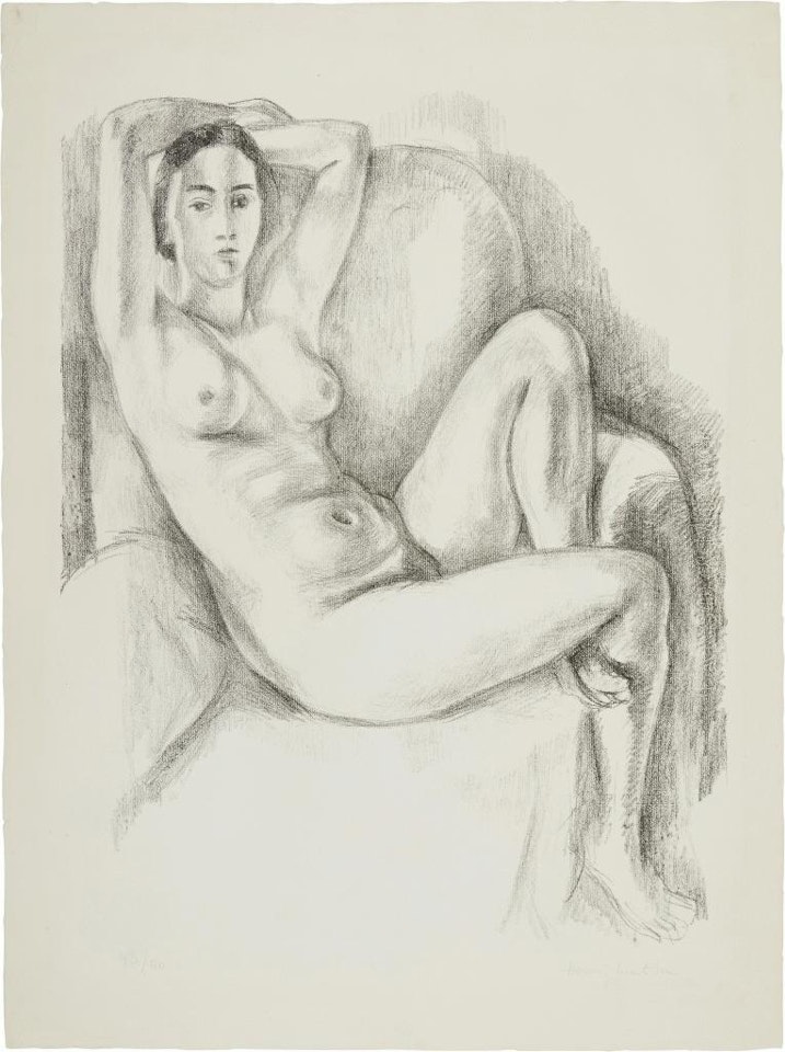 Nu au coussin bleu by Henri Matisse