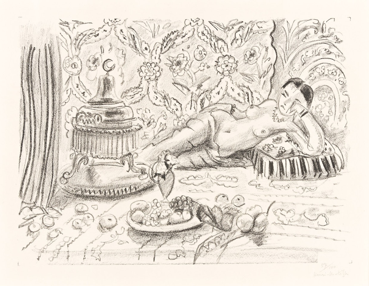 Odalisque, brasero et coup de fruits . by Henri Matisse