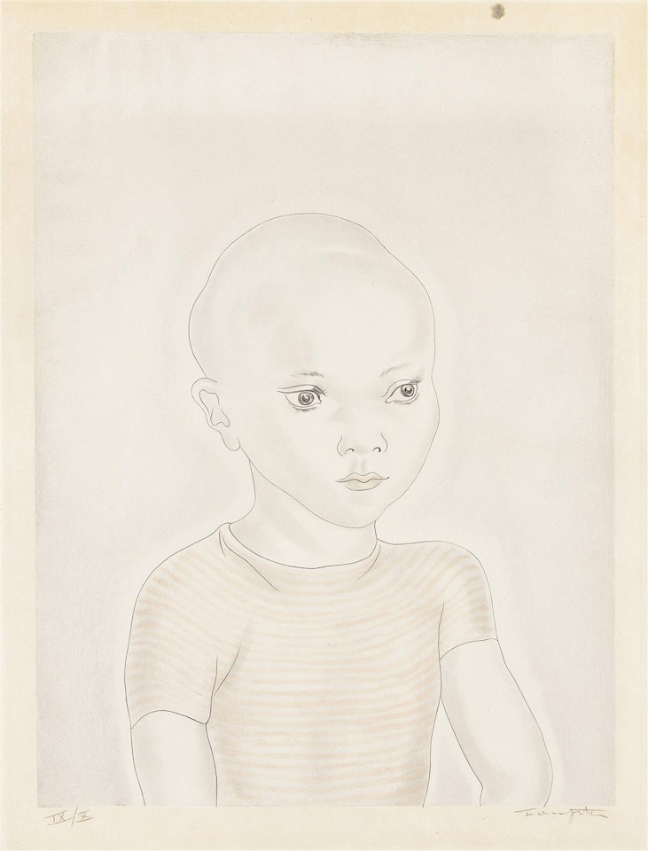 Petit Garçon en Chemise rayée . by Leonard Tsuguharu Foujita