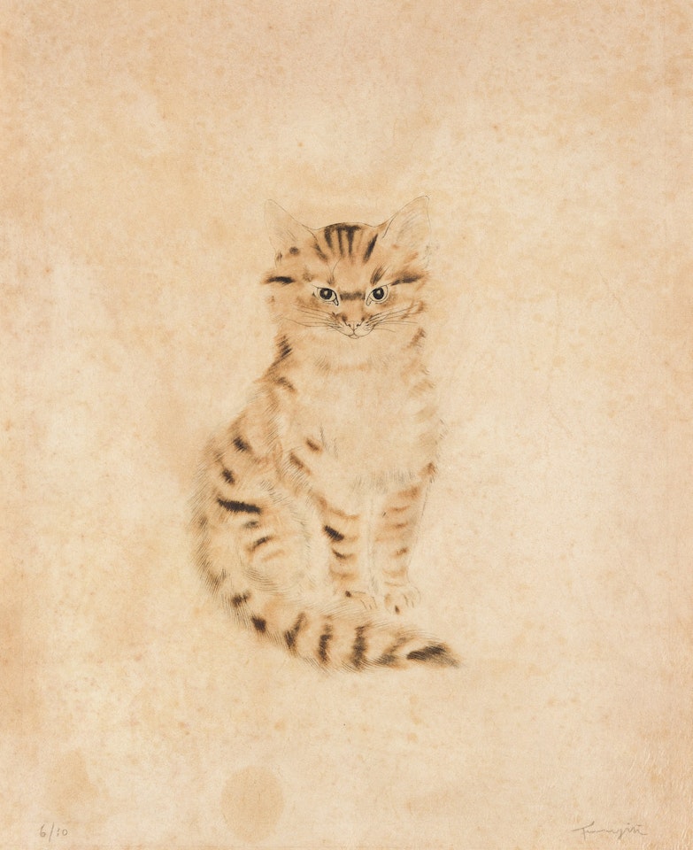 Chat brun . by Leonard Tsuguharu Foujita