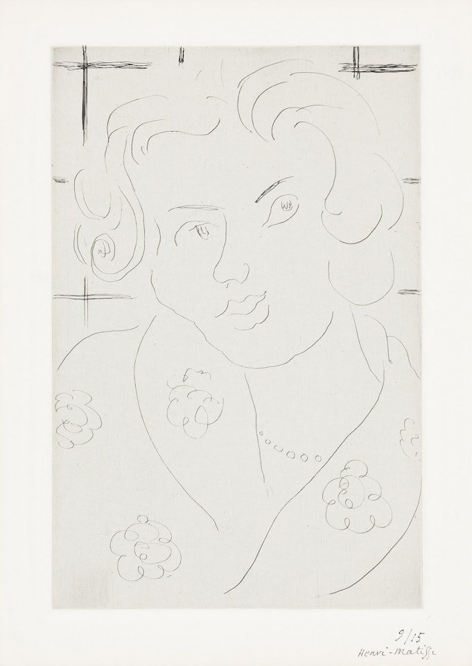 Buste, robe fleurie. by Henri Matisse
