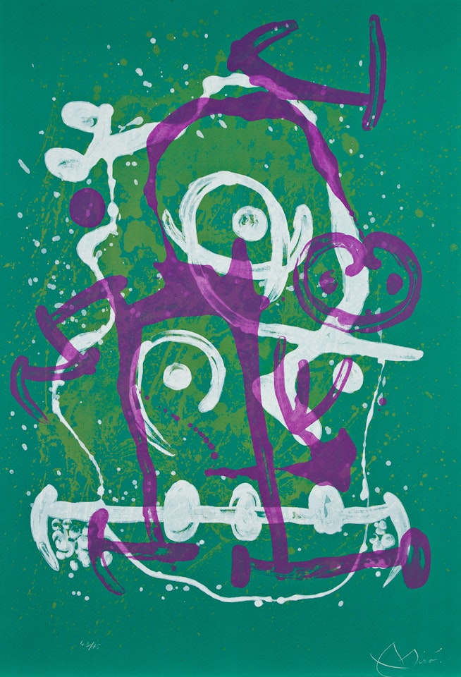 L"Illetré- Vert et Violet . by Joan Miró