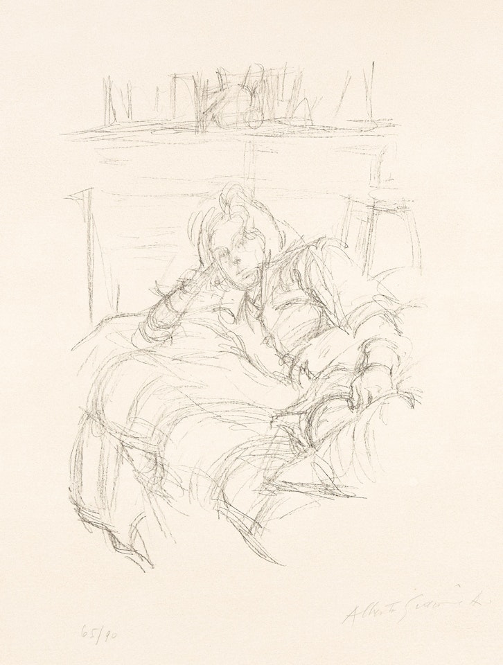 Femme couchée . by Alberto Giacometti