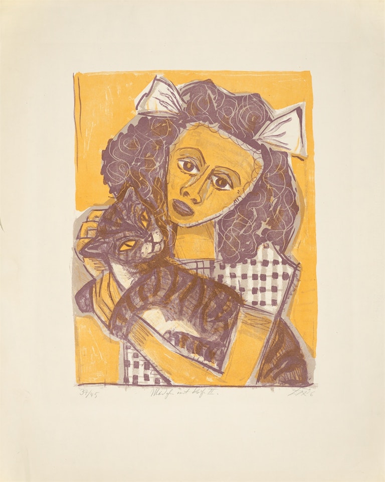 ”Mädchen mit Katze II” by Otto Dix