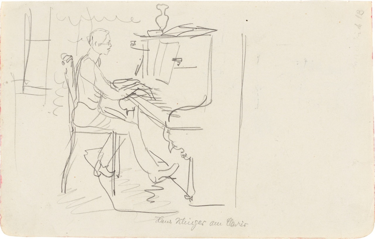 ”Hans Klinger am Klavier” by August Macke