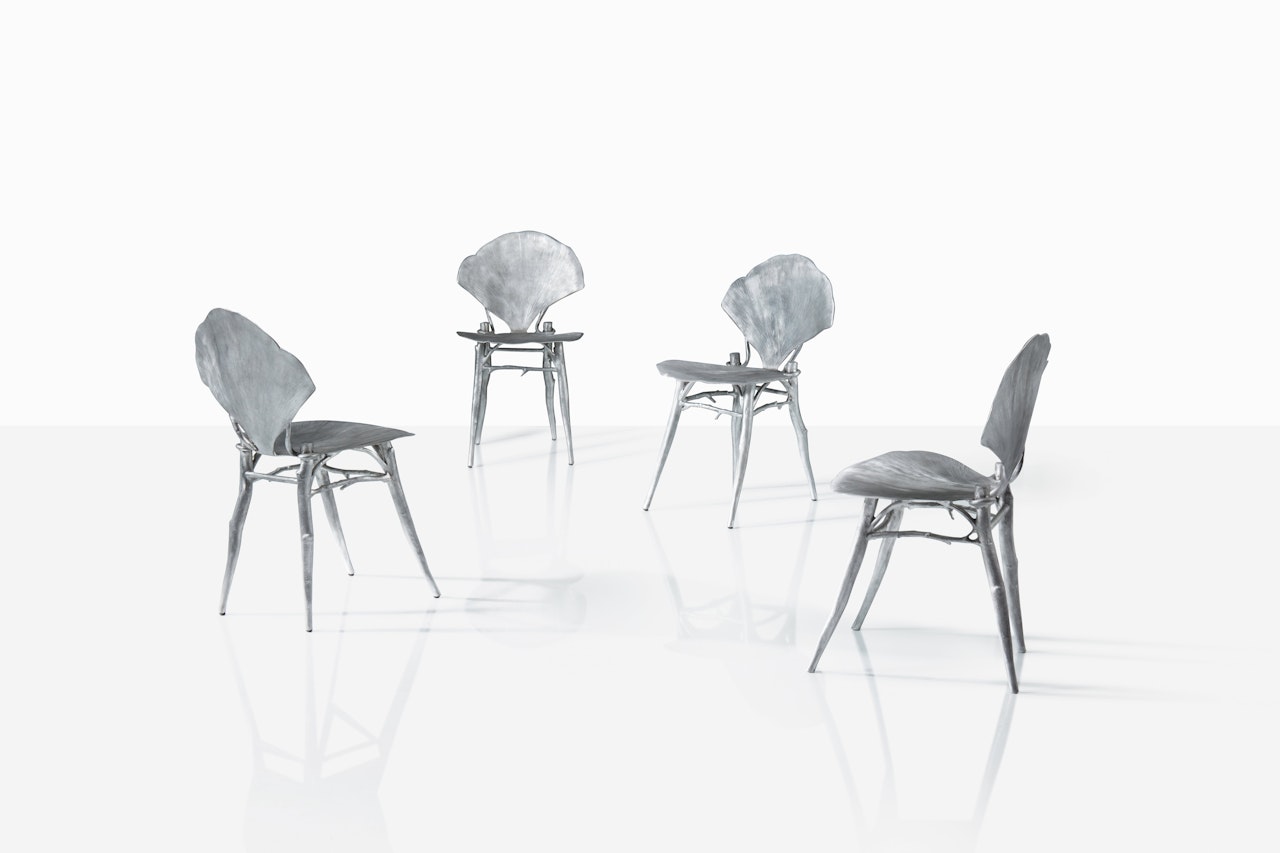 Ensemble de Quatre Chaises Ginkgo by Claude Lalanne