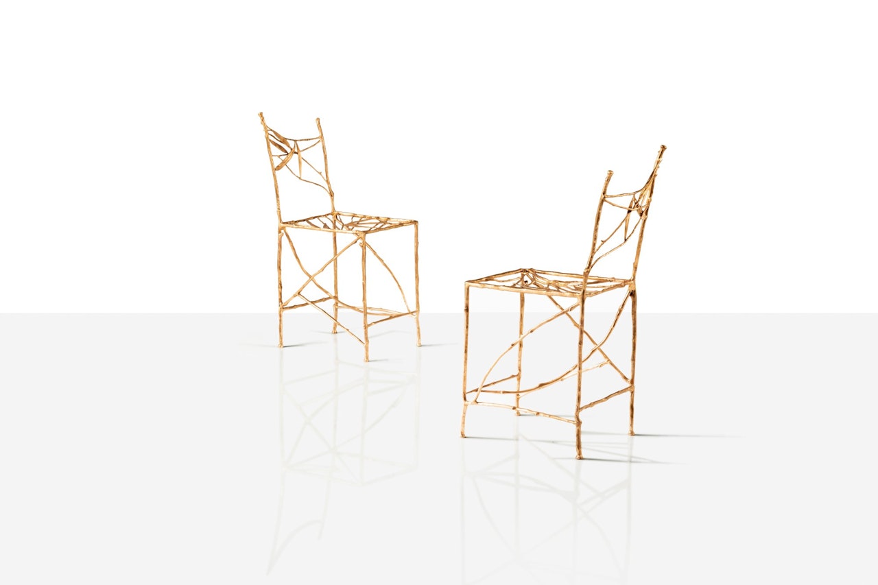 Paire de chaises Bambou by Claude Lalanne