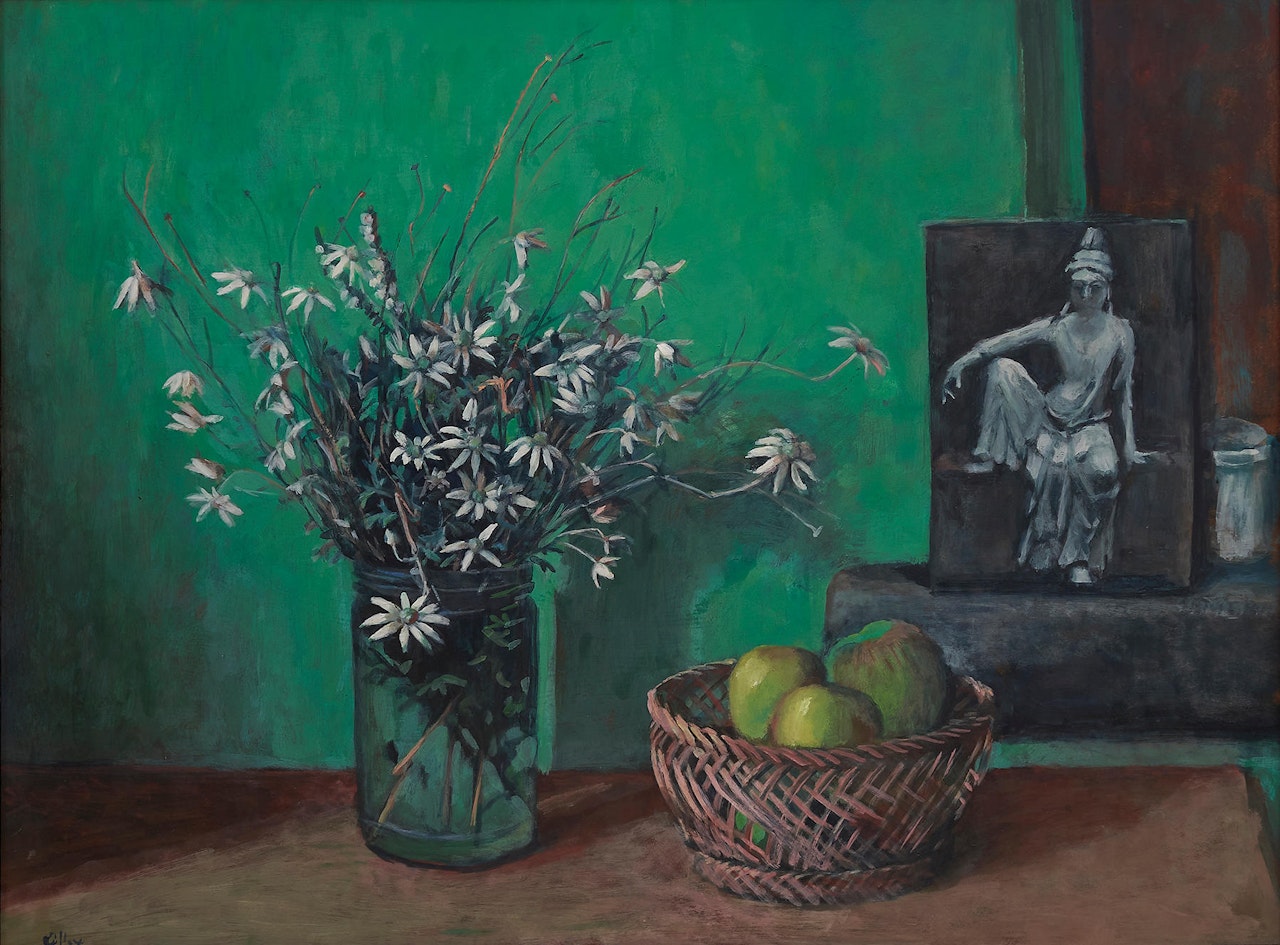 Kuan Yin and Flannel Flowers by Margaret Hannah Olley