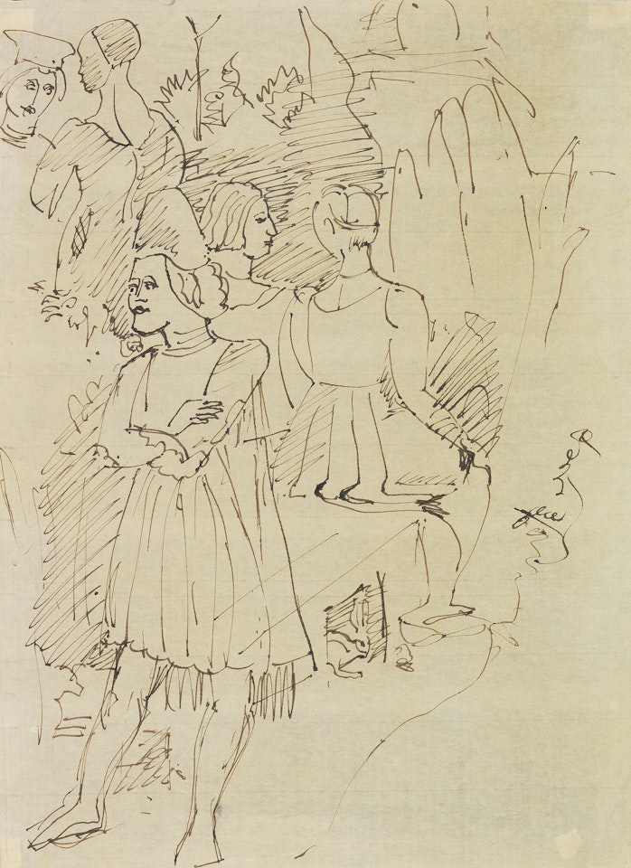 Skizze nach der Scuola Ferrarese by Ernst Ludwig Kirchner