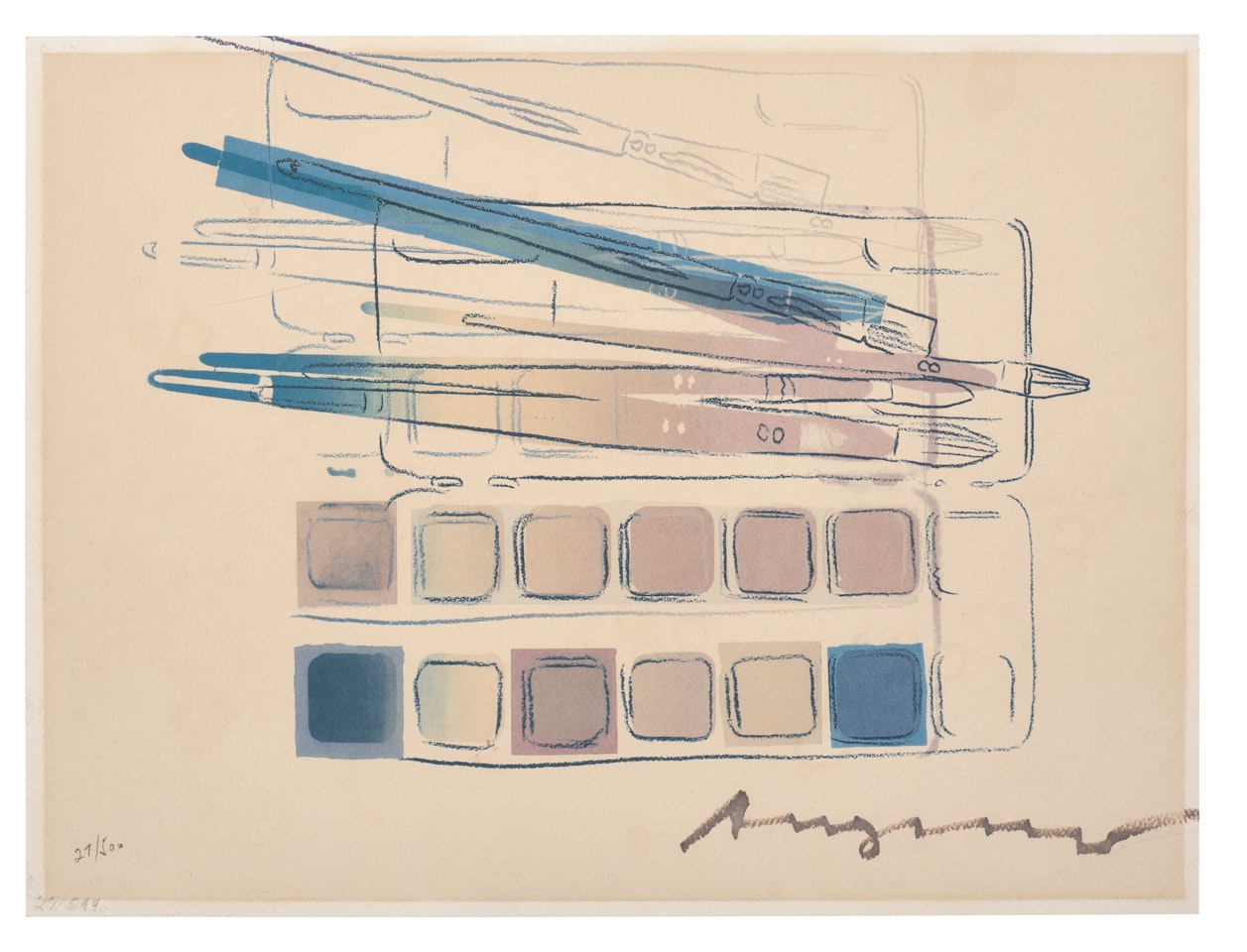 Watercolor Paint Kit with Brushes by Andy Warhol