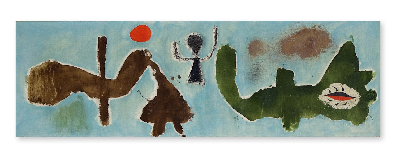Femmes et oiseau devant le soleil by Joan Miró