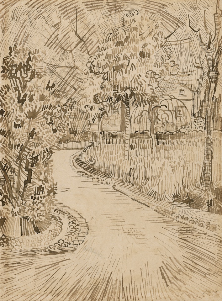 Parc à Arles avec un coin de la Maison Jaune by Vincent van Gogh