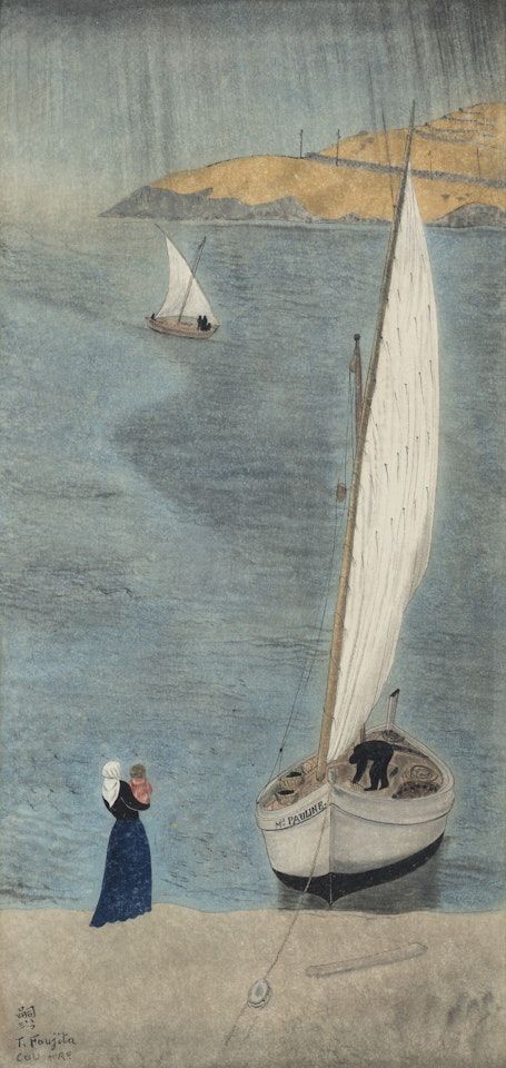 Voilier à Collioure (Mlle. Pauline) by Leonard Tsuguharu Foujita