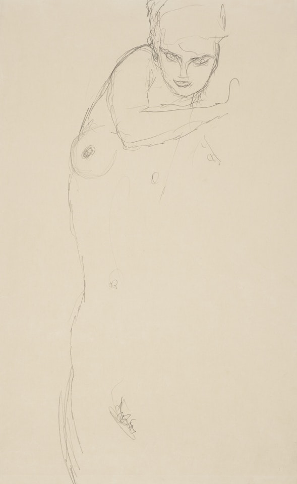 Stehender Akt von vorne by Gustav Klimt