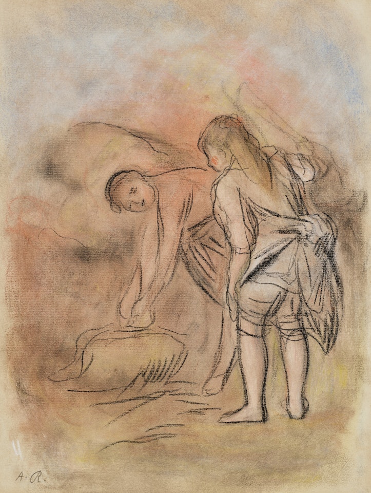 Deux jeunes filles au bord de la mer by Pierre-Auguste Renoir