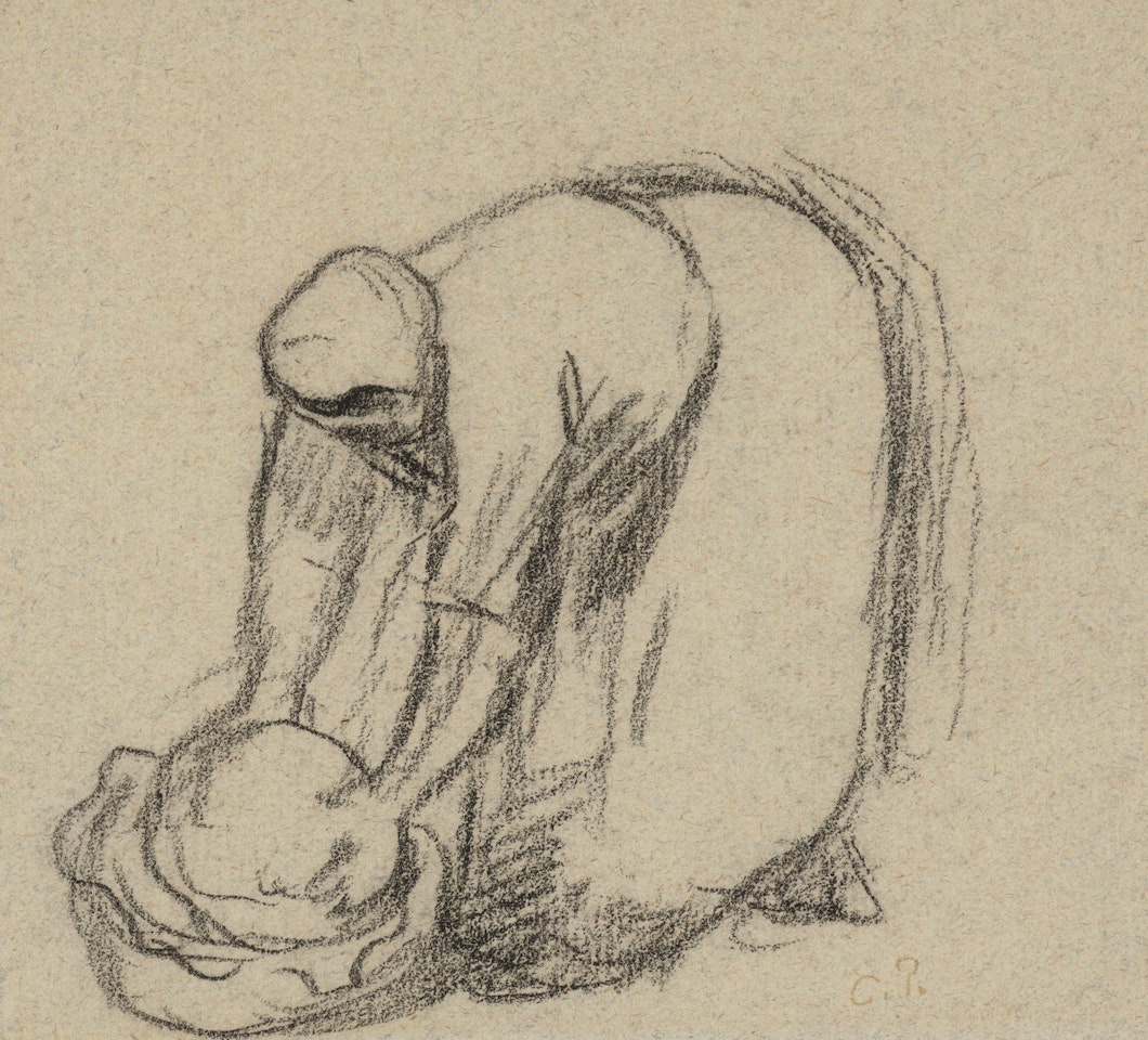 Paysanne (recto and verso) by Camille Pissarro