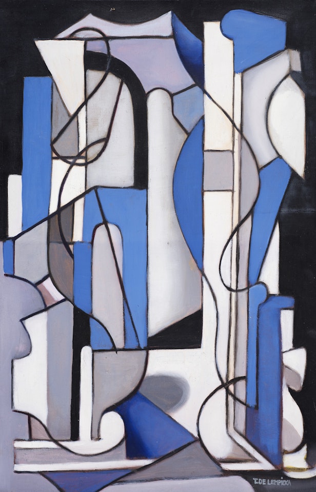 Composition abstraite bleue et noire by Tamara de Lempicka