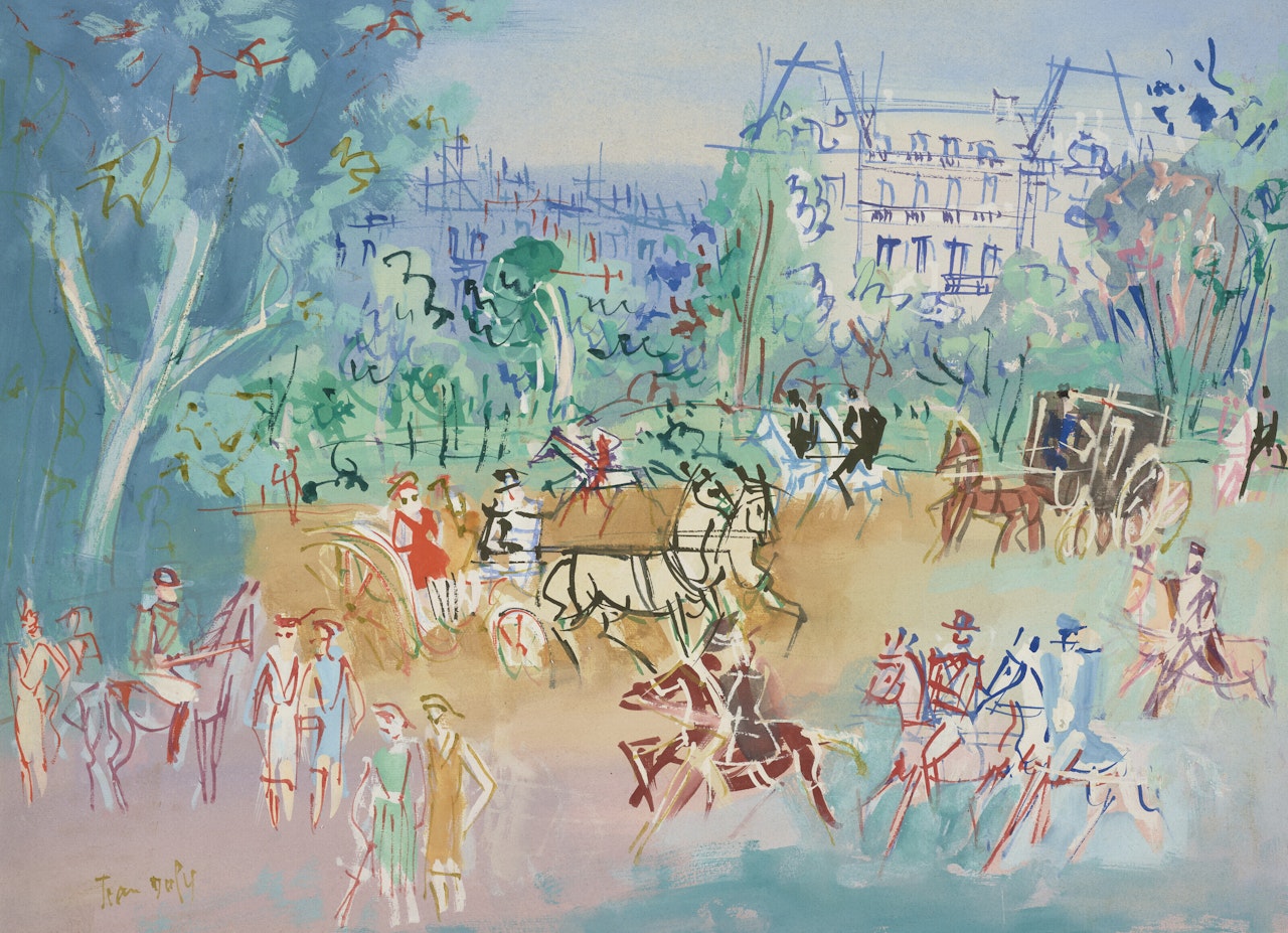 Promenade près du bois de Boulogne by Jean Dufy