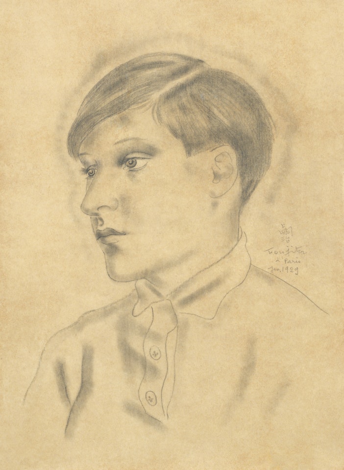 Portrait de Yonki, de trois-quart by Leonard Tsuguharu Foujita
