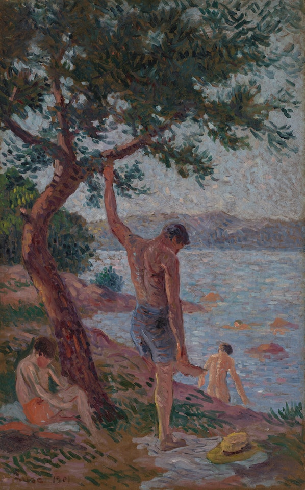 Saint-Tropez, baigneurs sous la pinède by Maximilien Luce