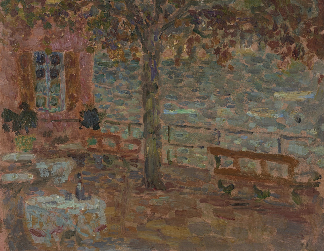 Le café au bord du lac by Henri Le Sidaner