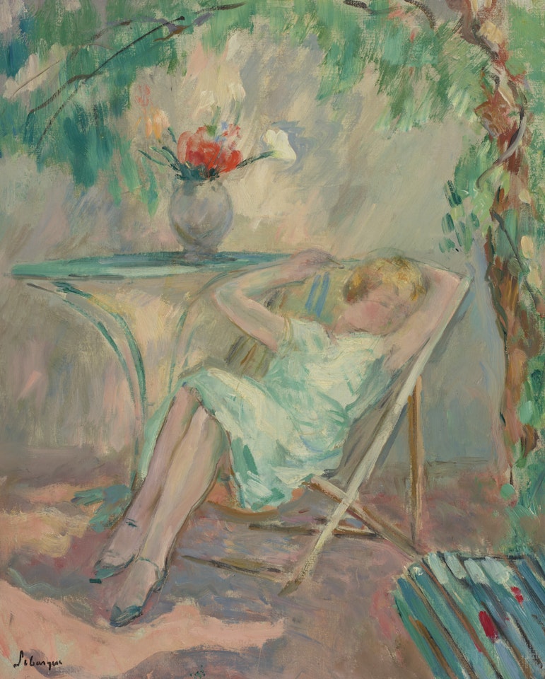 Jeune fille assoupie dans un jardin by Henri Lebasque
