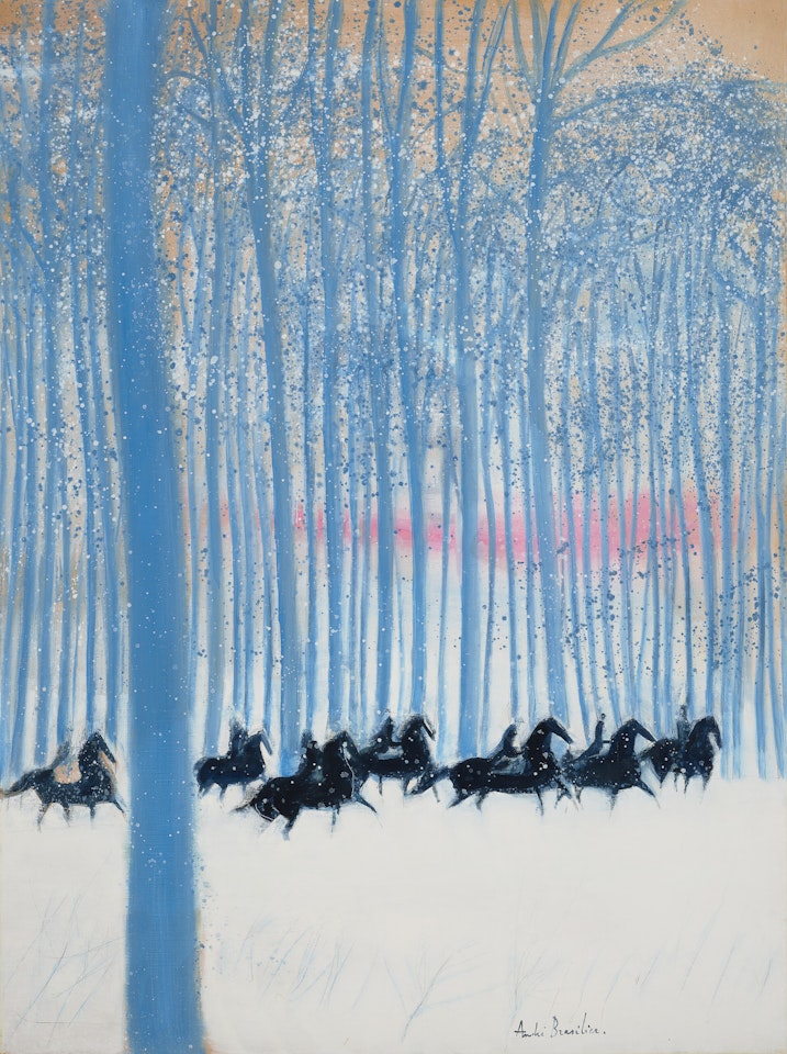 Cavaliers en forêt bleue by André Brasilier