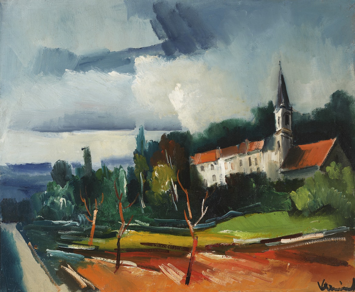 Paysage avec église by Maurice de Vlaminck
