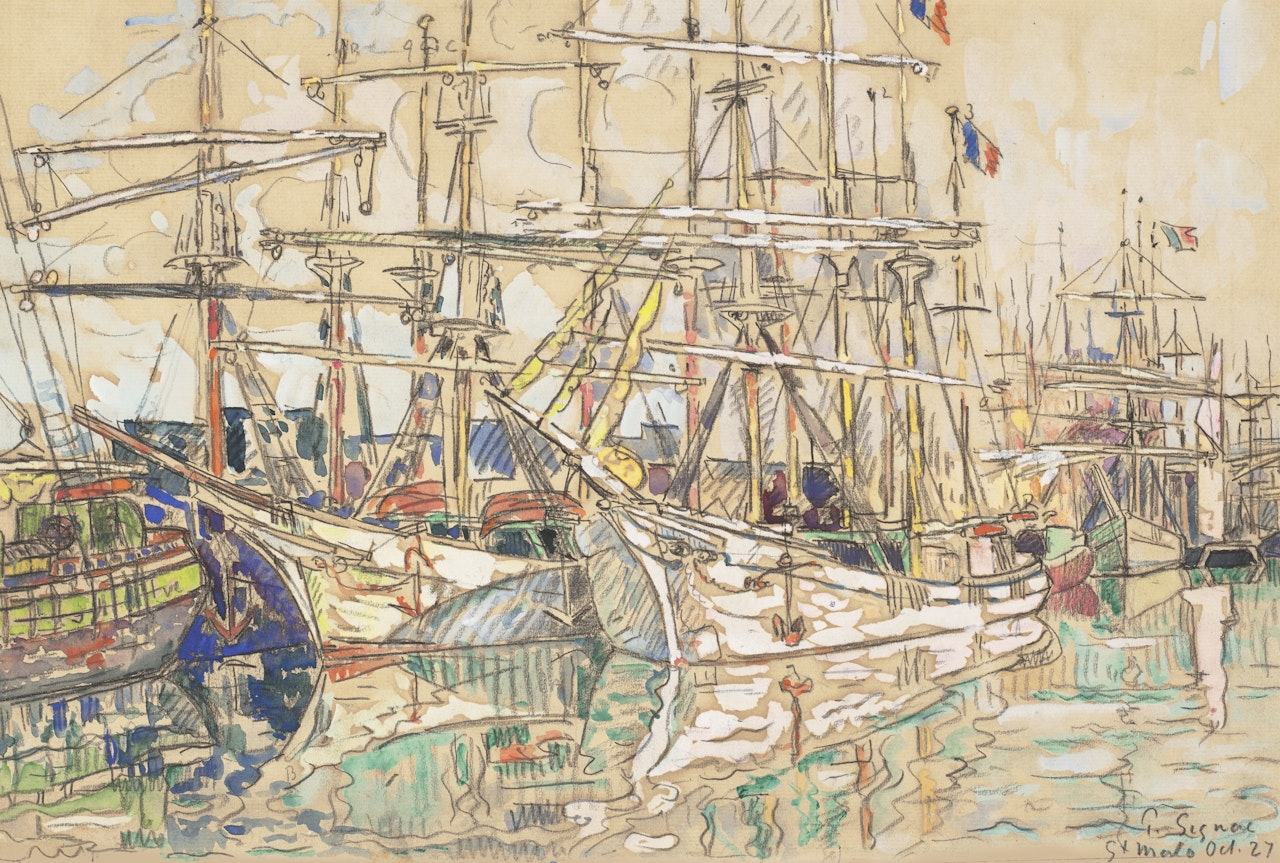 Saint-Malo, Goélettes à quai by Paul Signac