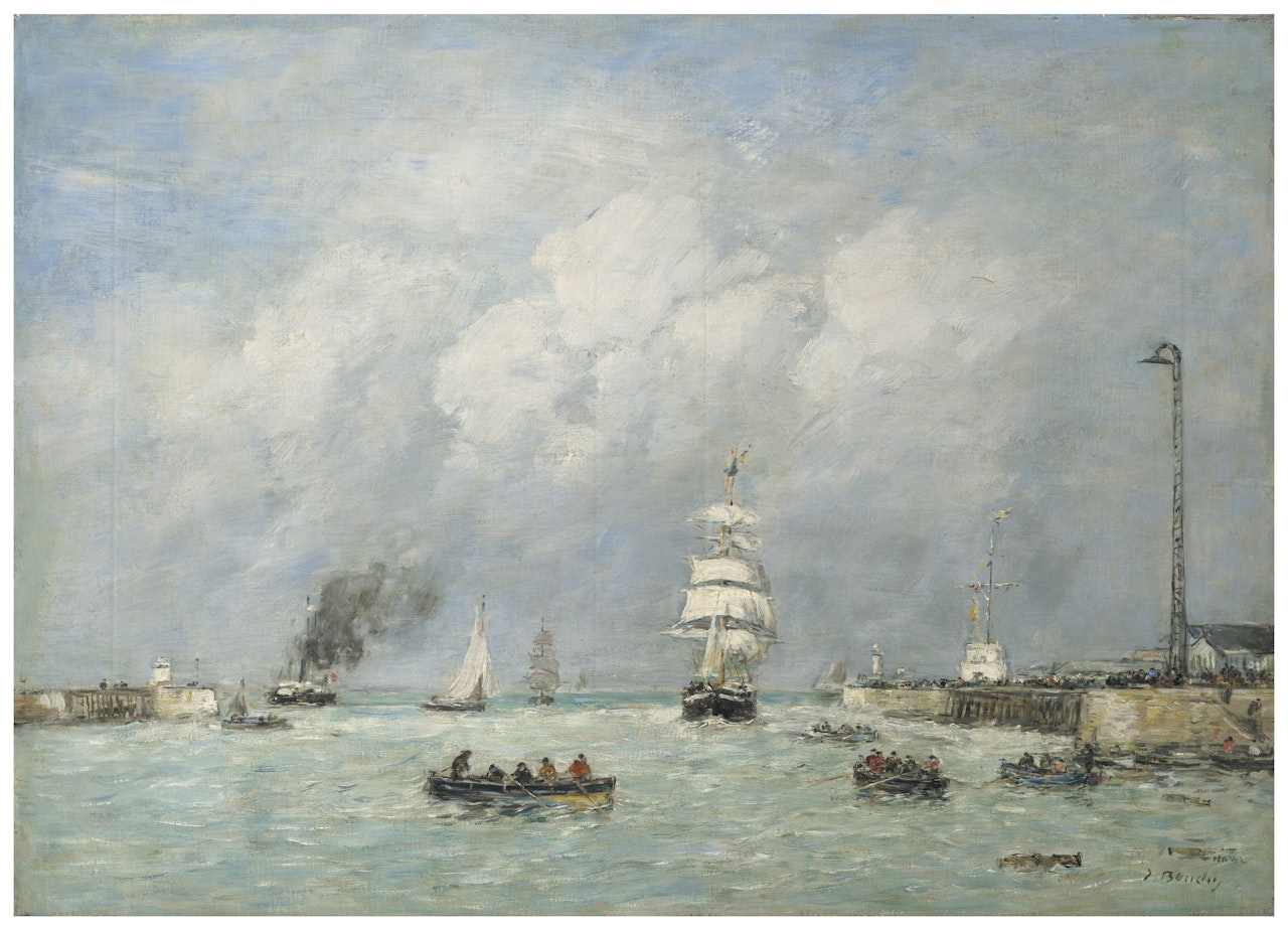 Le Havre, entrée du port by Eugène Boudin