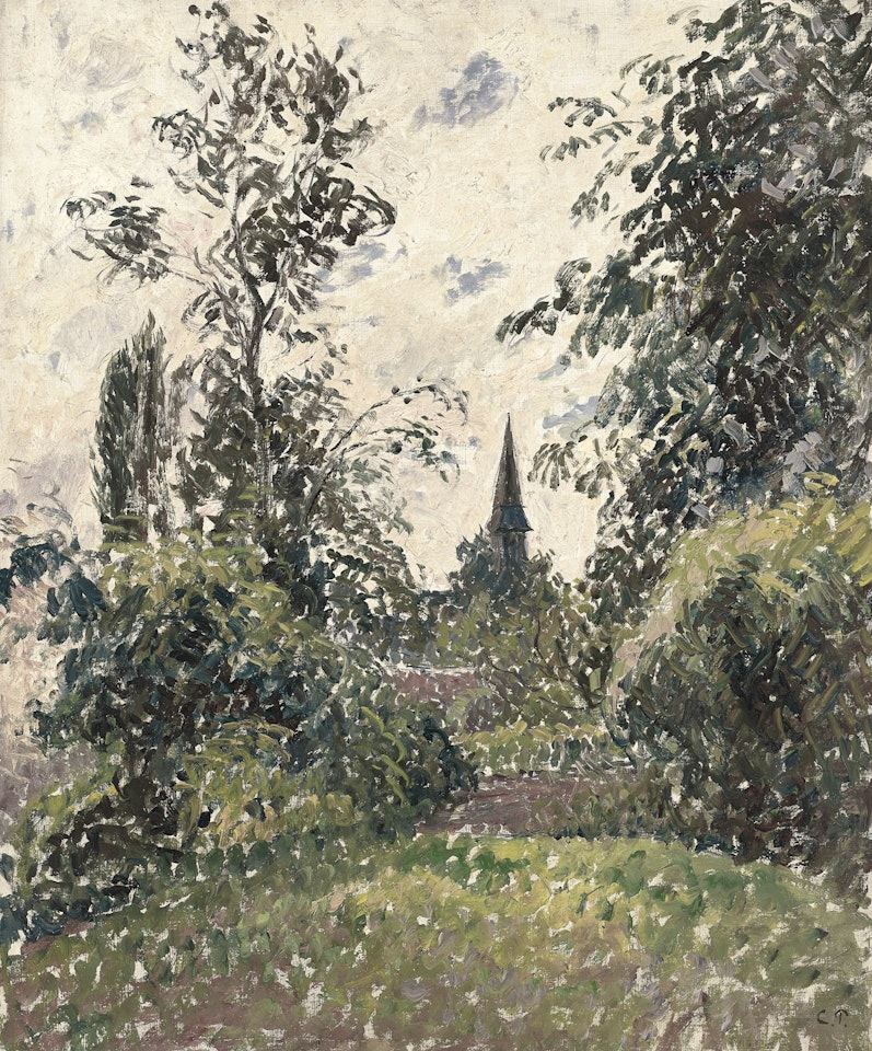 Le Clocher de Bazincourt by Camille Pissarro