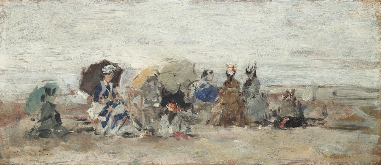 Trouville, Scène de plage by Eugène Boudin