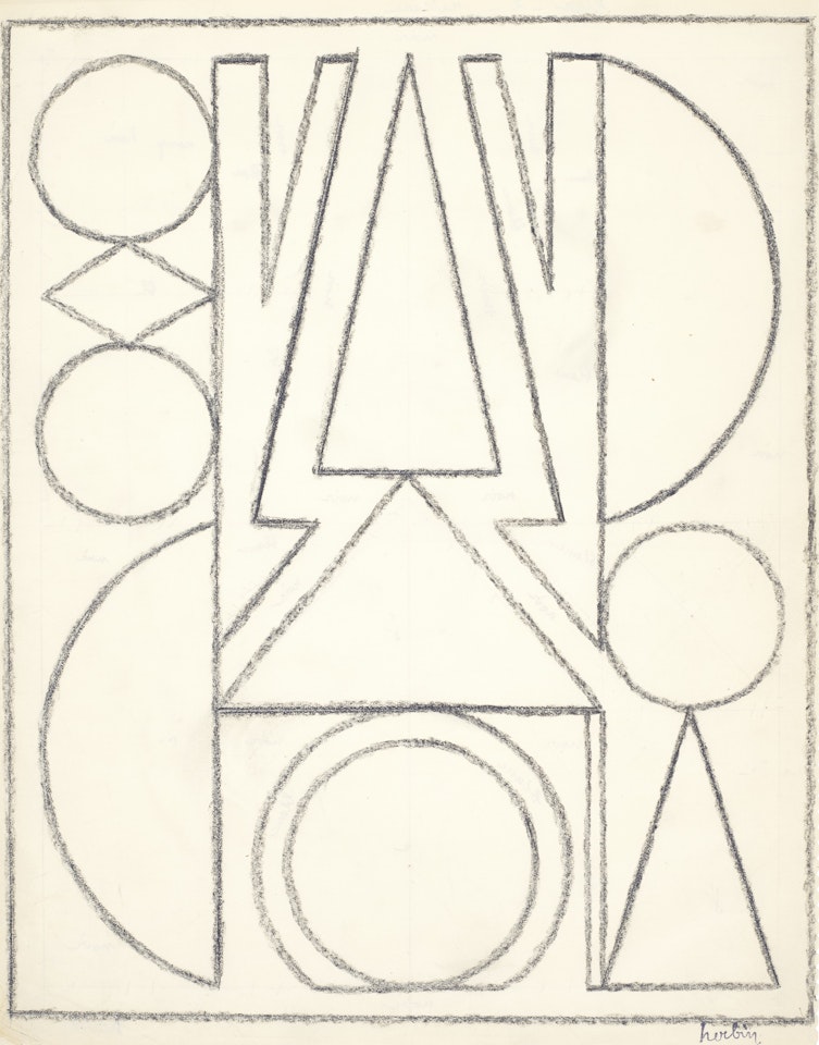 "Lier" 2 (recto and verso) by Auguste Herbin