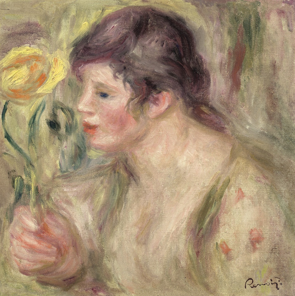 Femme à la rose by Pierre-Auguste Renoir