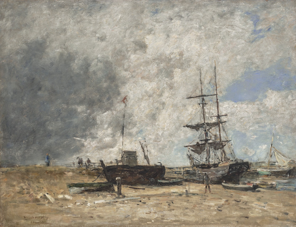 Le rivage de Trouville, marée basse by Eugène Boudin