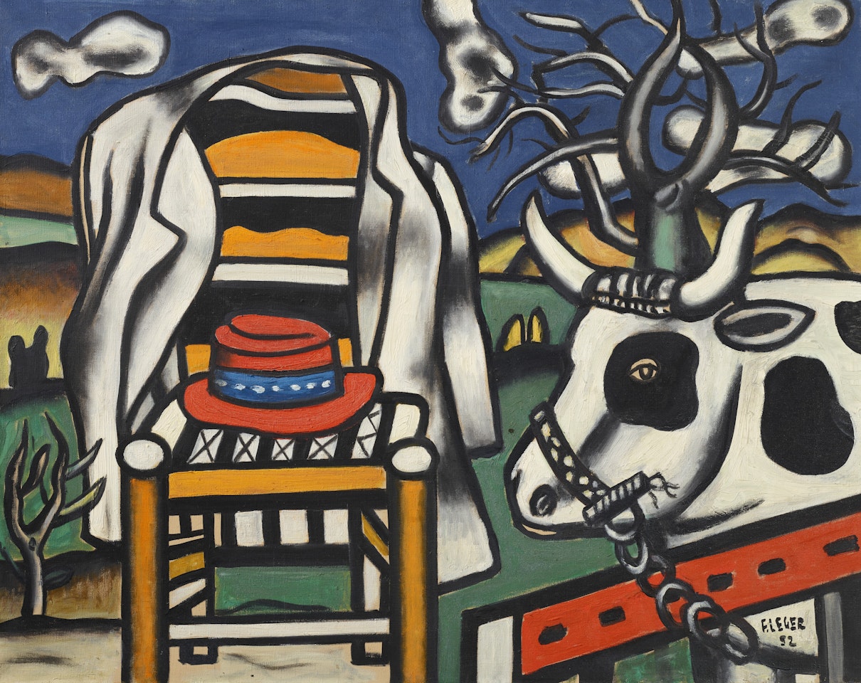 Une vache et un chapeau rouge by Fernand Leger