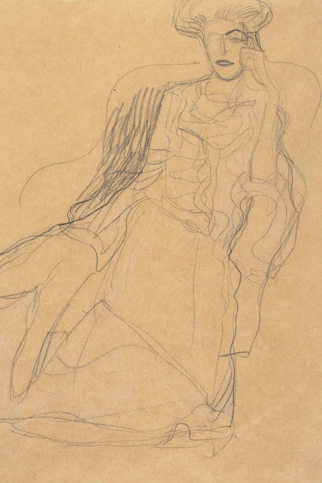 Sitzend etwas nach links by Gustav Klimt