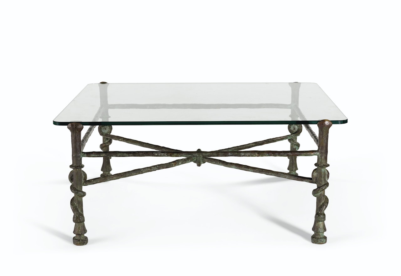 Table aux torsades, modèle carré by Diego Giacometti