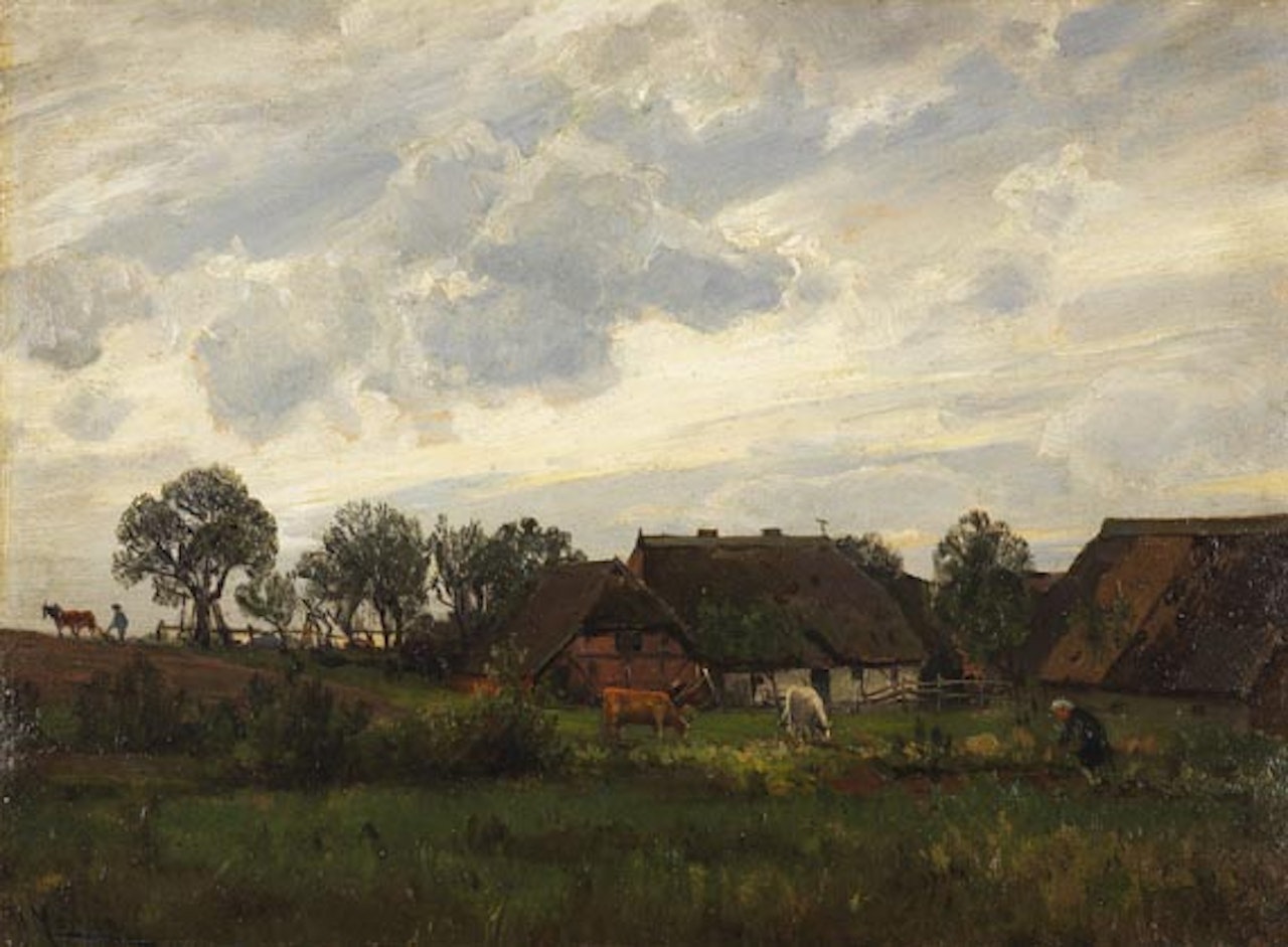 Mecklenburgische Landschaft mit Bauerngehöft by Walter Moras