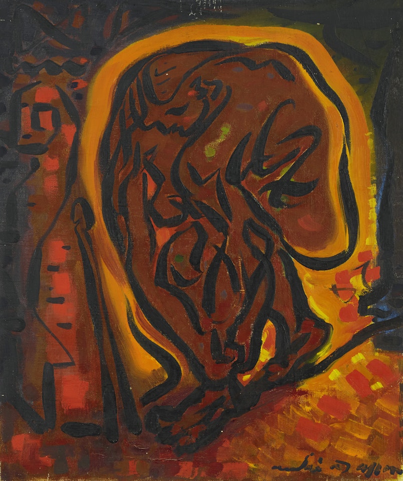 Nu éclairé par le feu by André Masson