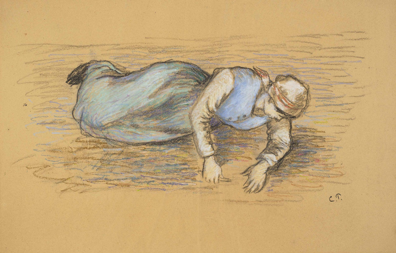 Etude pour "Les Sarcleuses, Pontoise" by Camille Pissarro