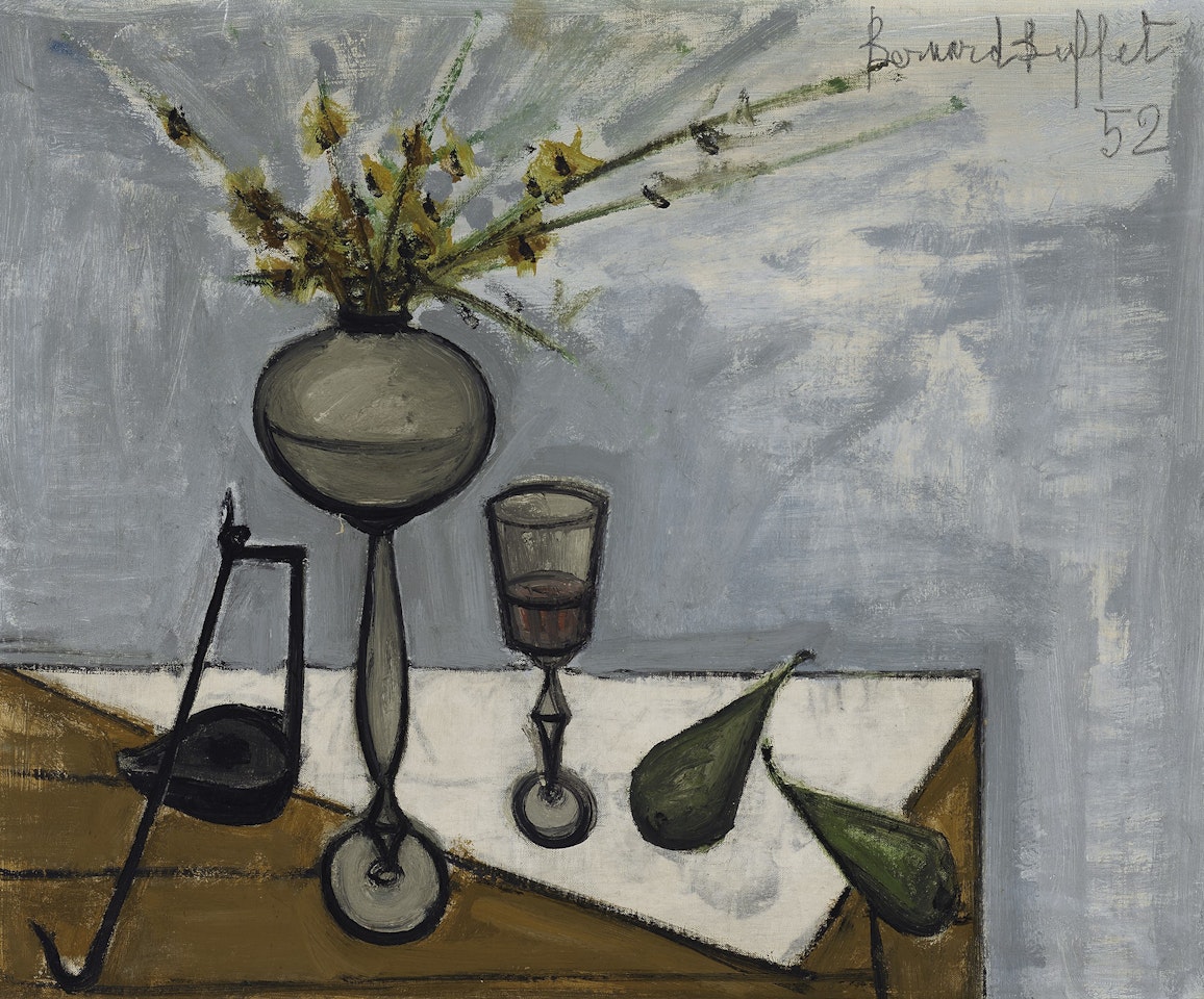 Fleurs dans une lampe à pétrole by Bernard Buffet