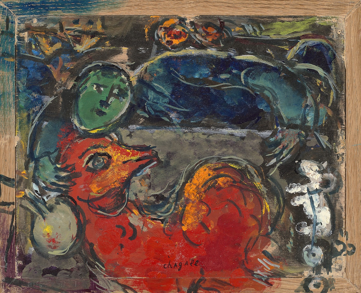 Autour du "Peintre à la palette et au coq, 1960" by Marc Chagall