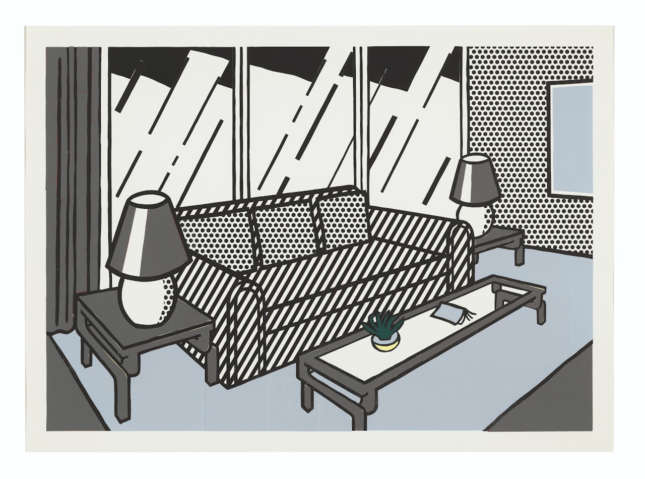 Red Lamps - Unique State by Roy Lichtenstein