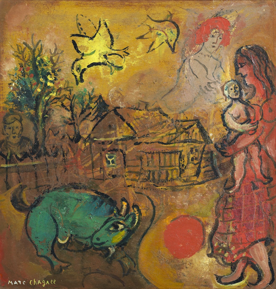 Village natal by Marc Chagall