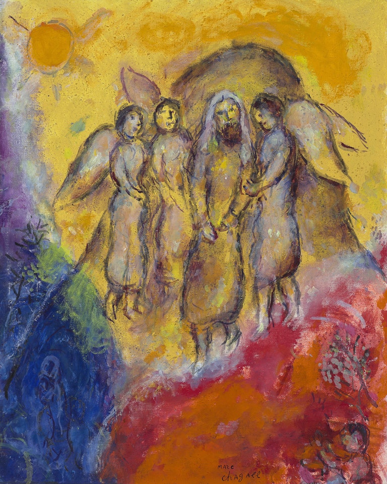 Abraham reçevant les trois anges by Marc Chagall