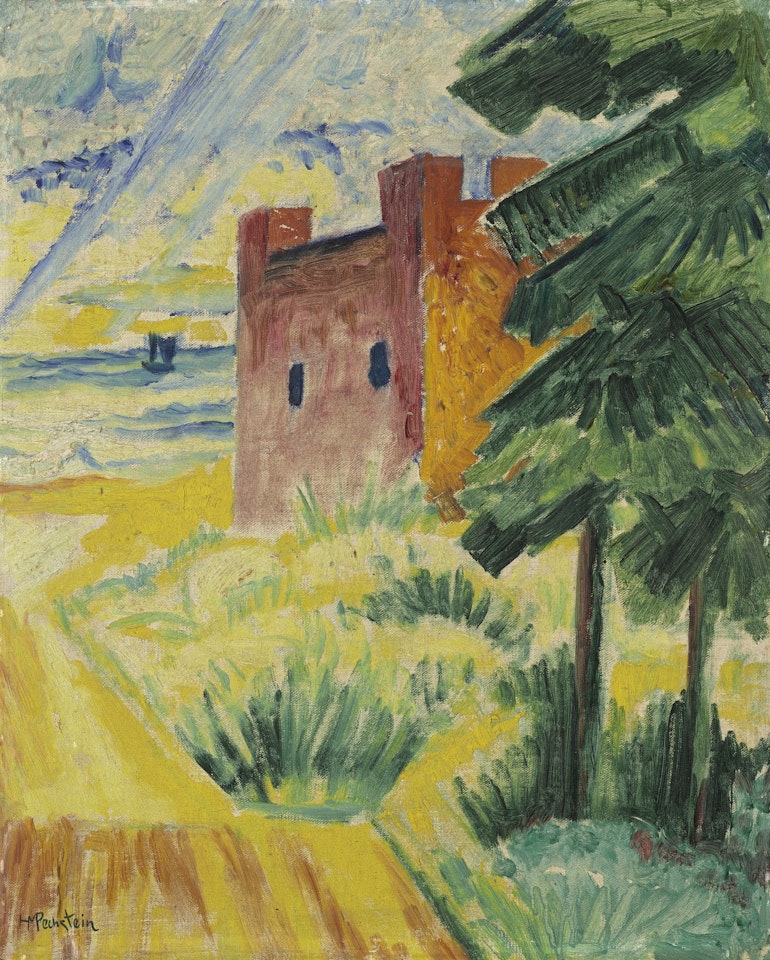 Rettungshaus in den Dünen by Max Pechstein