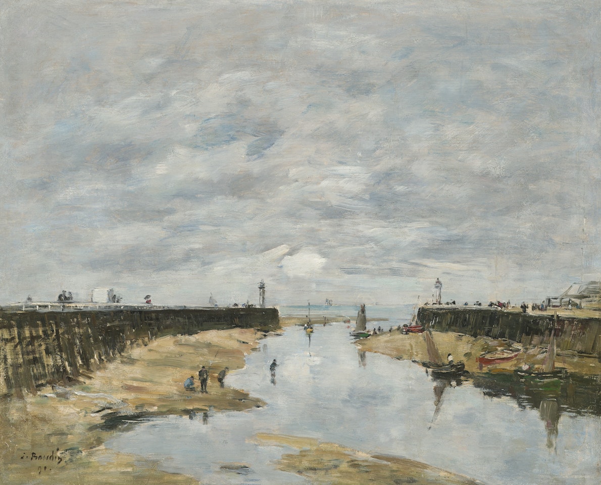 Trouville, les jetées, marée basse by Eugène Boudin